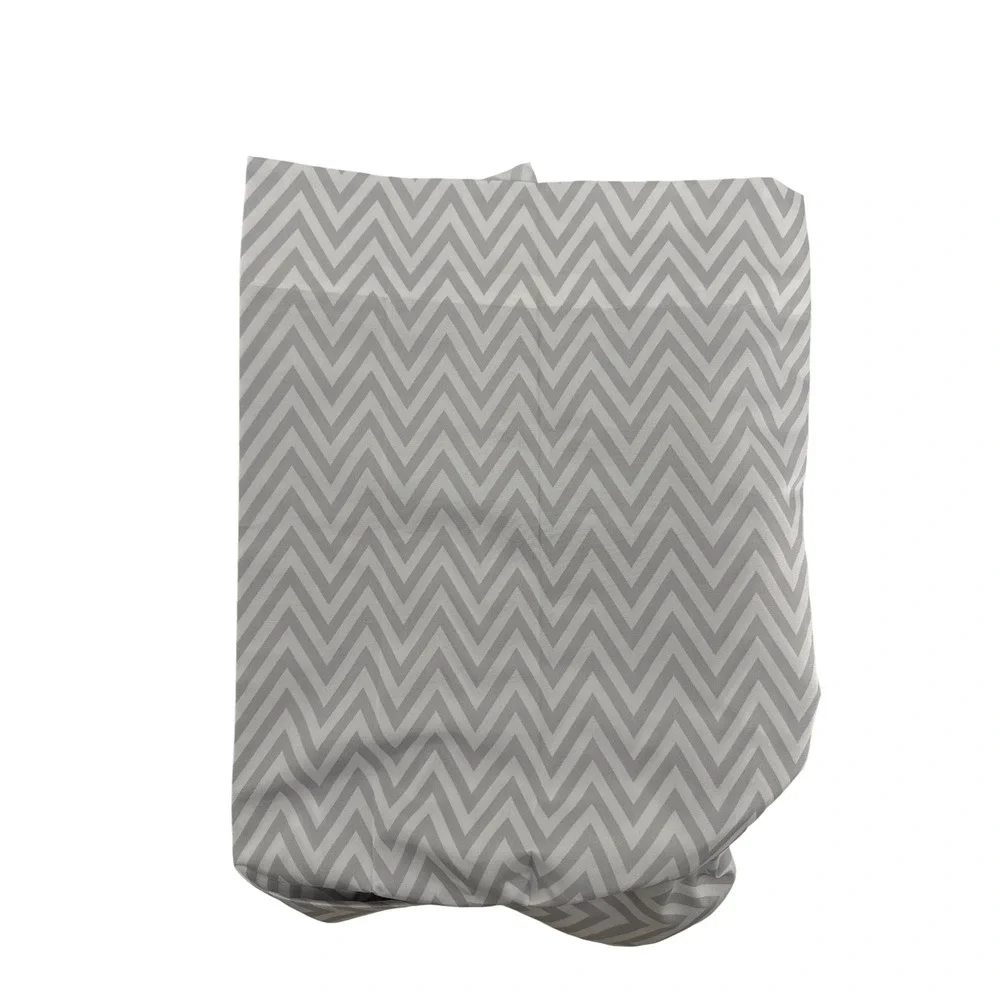 Ambesonne Grey White Chevron Window Curtains 2 Panel Set 56x63 Rod Pocket New
